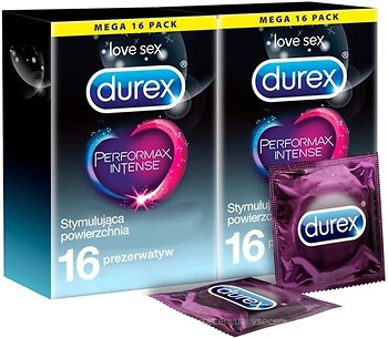 Фото Durex Performax Intense презервативи латексні з силіконовою змазкою 32 шт