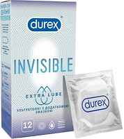 Фото Durex Invisible Extra Lube презервативи латексні 12 шт