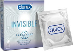 Фото Durex Invisible Extra Lube презервативи латексні 3 шт