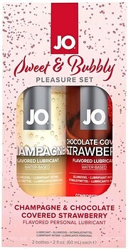 Фото System Jo Sweet&Bubbly Champagne & Chocolate Covered Strawberry інтимна гель-змазка 60+60 мл