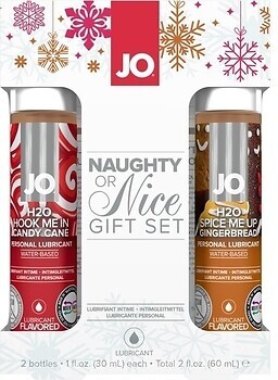 Фото System Jo Naughty or Nice Gift Set Candy Cane & Gingerbread інтимна гель-змазка 2x 30 мл