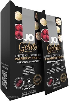 Фото System Jo Gelato White Chocolate Raspberry інтимна гель-змазка 12x 10 мл