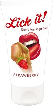 Фото Lick-it Strawberry масажна інтимна гель-змазка 50 мл