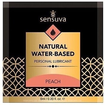 Фото Sensuva Natural Water-Based Peach интимная гель-смазка 6 мл