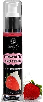 Фото Secret Play Strawberry with Cream Hot Effect Kissable Lubricant інтимна гель-змазка 50 мл