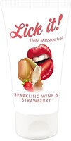 Фото Orion Lick it Erotic Massage Gel Sparkling Wine & Strawberry інтимна гель-змазка 50 мл