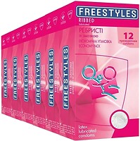 Фото Freestyles Ribbed презервативи зі сперміцидами 6x12 шт