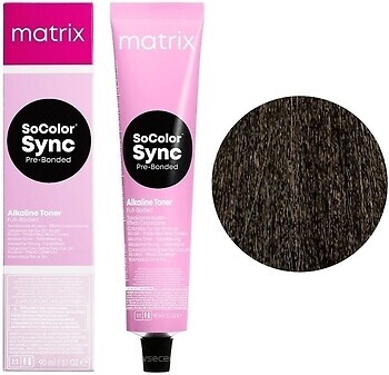 Фото Matrix Color SoColor Sync Pre-Bonded Alkaline Toner 4A попелястий шатен