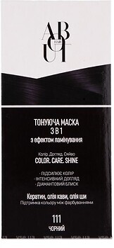 Фото About hair Color, Care, Shine 3 в 1 з ефектом ламінування 111 чорний