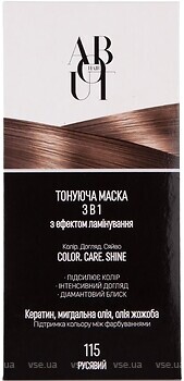 Фото About hair Color, Care, Shine 3 в 1 з ефектом ламінування 115 русявий