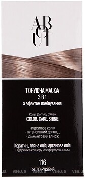 Фото About hair Color, Care, Shine 3 в 1 з ефектом ламінування 116 світло-русявий