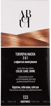 Фото About hair Color, Care, Shine 3 в 1 з ефектом ламінування 133 капучино