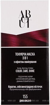 Фото About hair Color, Care, Shine 3 в 1 з ефектом ламінування 155 дика вишня