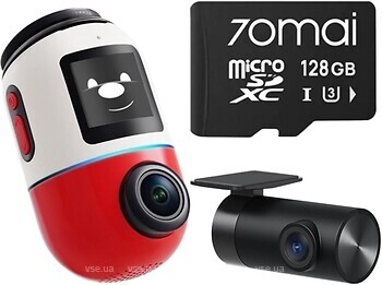 Фото 70mai Dash Cam X800 Omni Red 128GB + камера заднього виду