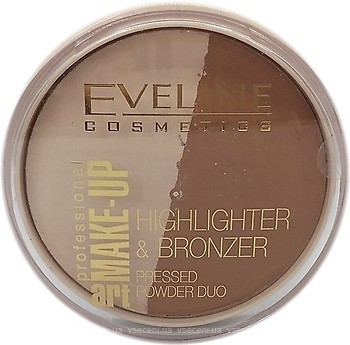 Фото Eveline Cosmetics Highlighter & Bronzer Pressed Powder Art Professional Make-Up №56 Glam Light