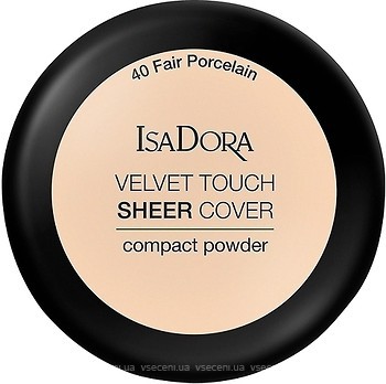 Фото Isadora Velvet Touch Sheer Cover Compact Powder №40 Fair Porcelain