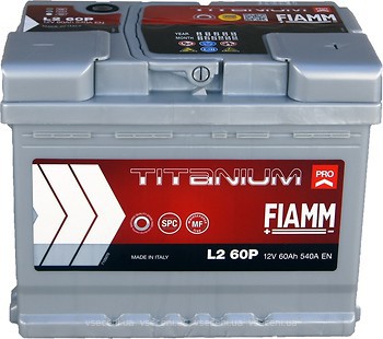 Фото Fiamm Titanium Pro 60 Ah Euro (7905147, L2 60P, 560 155 054)