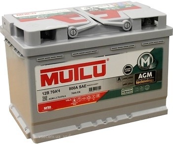 Фото Mutlu AGM Start-Stop 70 Ah Euro (AGM.L3.70.076.A)