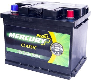 Фото Mercury Classic Plus 60 Ah Euro