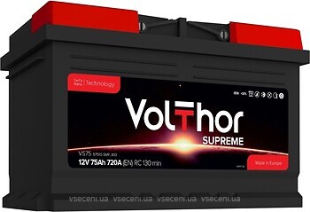 Фото VolThor Supreme 75 Ah Euro (57510, 301475, VS75)