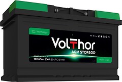 Фото VolThor AGM Stop&Go 80 Ah Euro (713080, L4 AGM, VGM80)