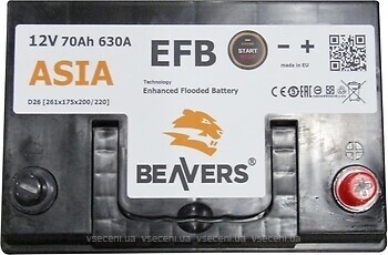 Фото Beavers EFB Asia 70 Ah Euro