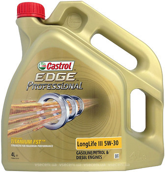 Фото Castrol Edge FST LongLife III 5W-30 4 л