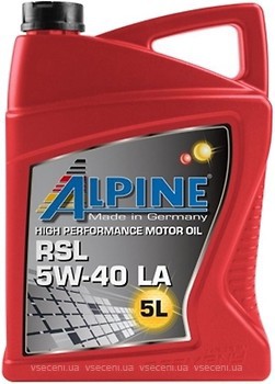 Фото Alpine RSL LA 5W-40 5 л