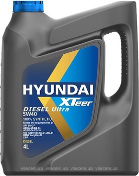 Фото Hyundai XTeer Diesel Ultra 5W-40 4 л (1041223)