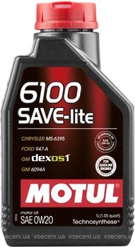 Фото Motul 6100 Save-Lite 0W-20 1 л (841211/108002)