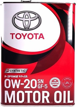 Фото Toyota Motor Oil Synthetic SN/GF-5 0W-20 4 л (08880-12605)