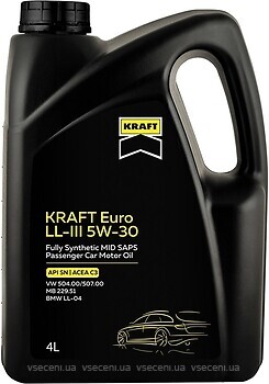 Фото Kraft Euro LL-III 5W-30 4 л