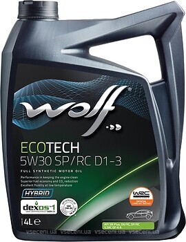 Фото Wolf EcoTech 5W-30 SP/RC D1-3 4 л (1049901)
