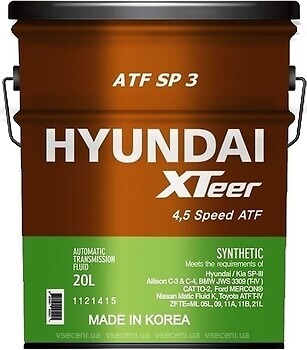 Фото Hyundai XTeer ATF SP-3 20 л (1121415)