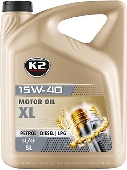Фото K2 Motor Oil SL/CF XL 15W-40 5 л (O2535E)