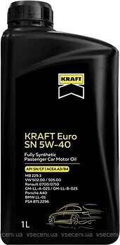 Фото Kraft Euro SN 5W-40 1 л (708137)