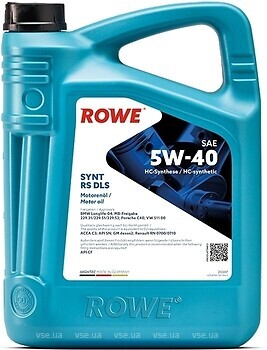 Фото ROWE Hightec Synt RS DLS 5W-40 5 л (20307005099)