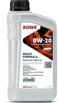 Фото ROWE Hightec Multi Formula 0W-20 1 л (20202001099)