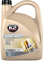 Фото K2 Motor Oil SL/CF XL 20W-50 5 л (O2715E)