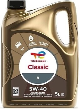 Фото Total Lubricants Classic 9 5W-40 5 л