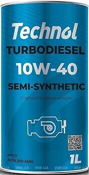 Фото Technol Turbodiesel 10W-40 1 л