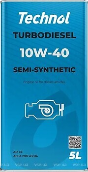 Фото Technol Turbodiesel 10W-40 5 л