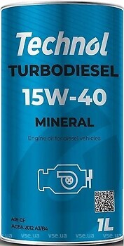 Фото Technol Turbodiesel 15W-40 1 л