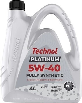 Фото Technol Platinum 5W-40 4 л