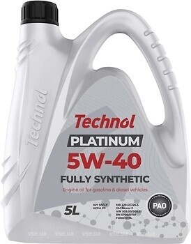 Фото Technol Platinum 5W-40 5 л