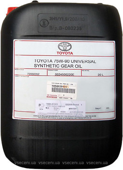 Фото Toyota Gear Oil Universal Synthetic 75W-90 GL4/5 20 л (08885–81003)