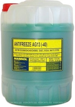 Фото Mannol Hightec Antifreeze AG13 -40 Green 20 л