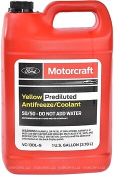 Фото Ford Motorcraft Prediluted Yellow Antifreeze 3.78 л (VC-13DL-G)