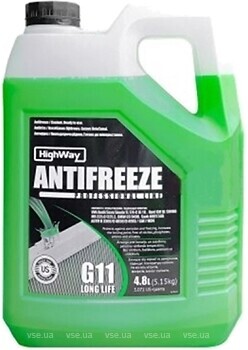 Фото HighWay Antifreeze -40°C Long Life G11 Green 4.8 л (10126)
