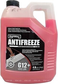 Фото HighWay Antifreeze -40°C Long Life G12+ Red 4.8 л (10124)